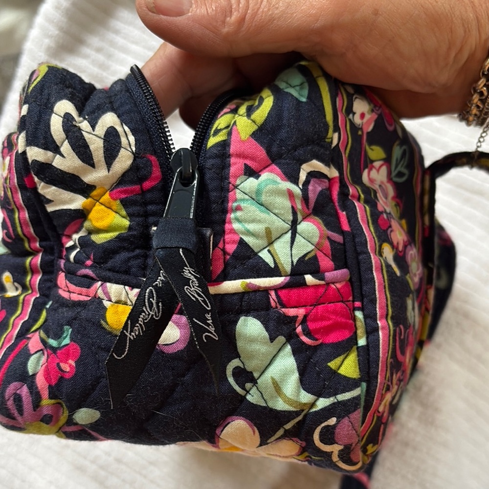 Vera Bradley Black and Pink Quilted Shoulder Bag - Picture 3 of 8